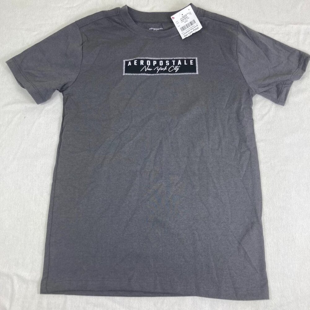 Aeropostale Kids Graphic T-Shirt Gray New York City Logo Size L 14/16
